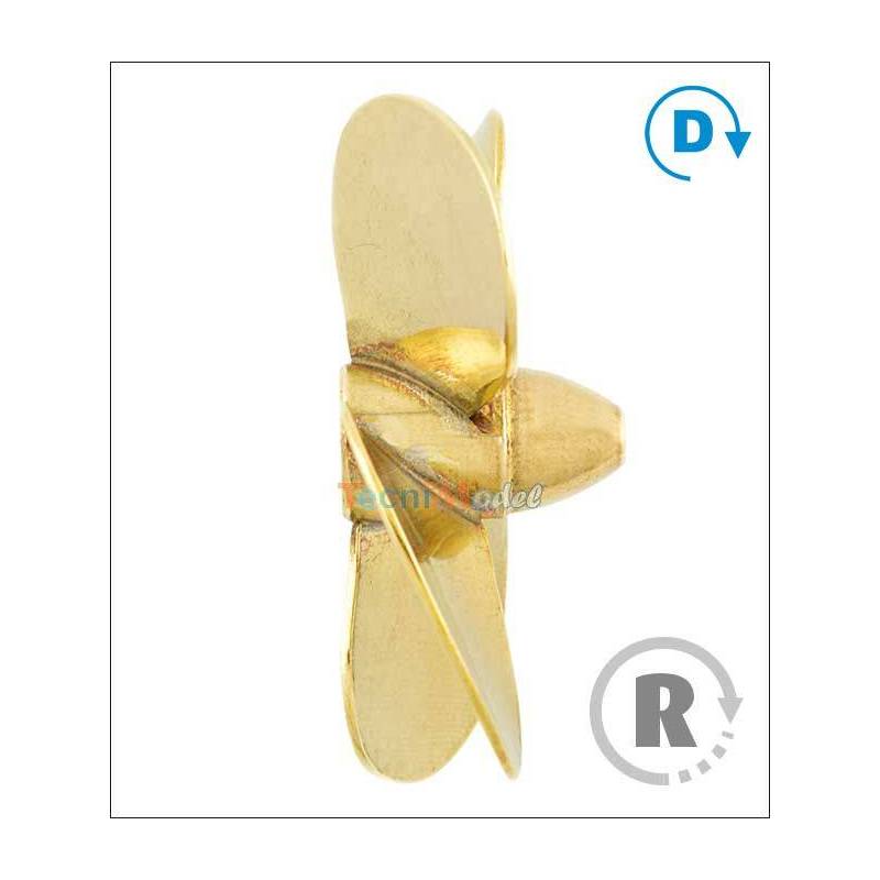 Hélice 4 pales laiton Ø35mm M3 gamme 174 type D Raboesch droite rb174-03A
