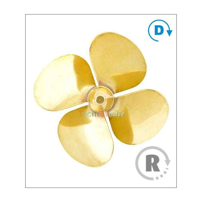 Hélice 4 pales laiton Ø25mm M4 gamme 174 type D Raboesch droite rb174-49