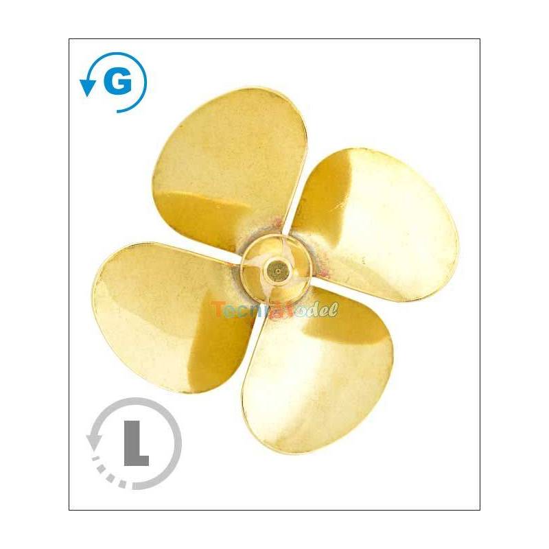 Hélice 4 pales laiton Ø25mm M4 gamme 174 type D Raboesch gauche rb174-50