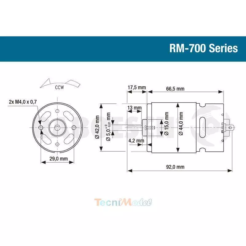Moteur Raboesch BLUE RM730TRQ 12v à couple élevé rb109-73