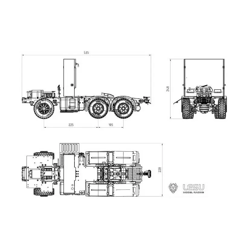 Châssis 6x6 pour Mercedes Actros LESU LS-Z0001