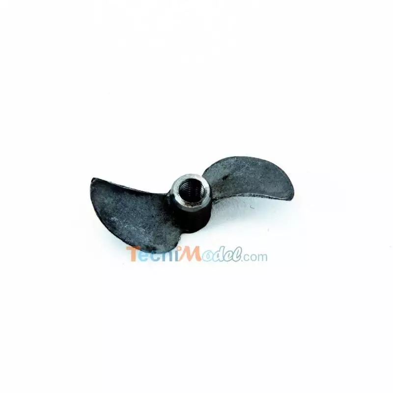Hélice de compétition Inox bipale diamètre 29mm à droite pas 34mm.