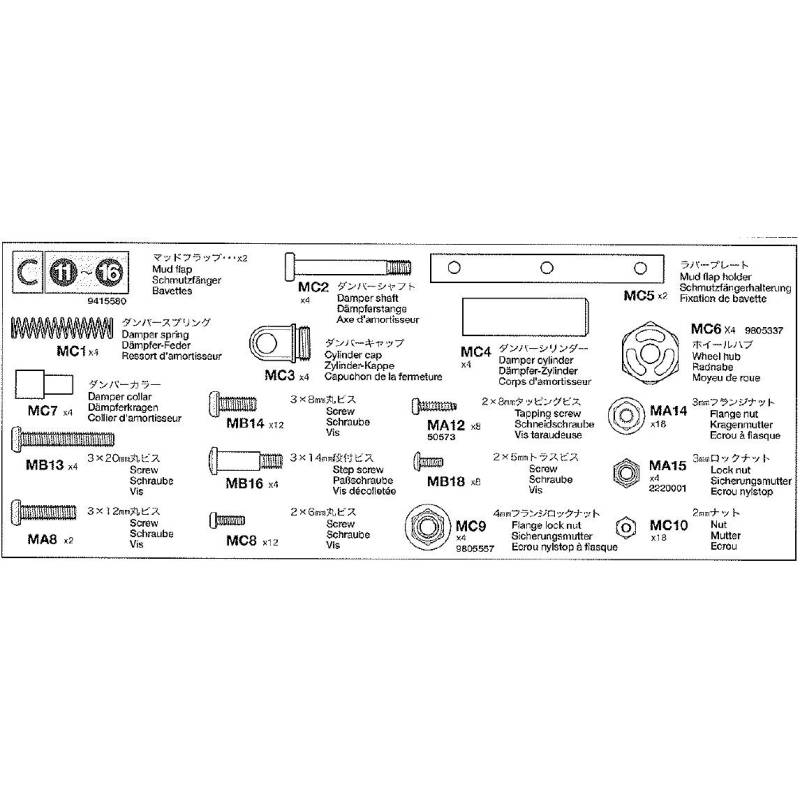 C metal parts bag for Pole Trailer 56310