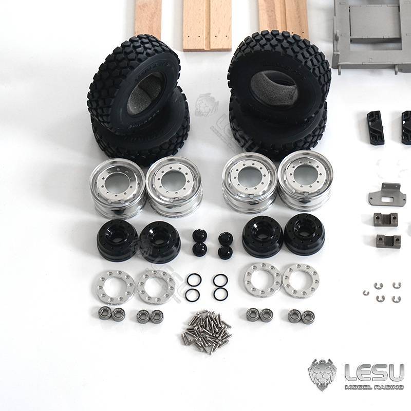 Short 2-axle trailer for skid steer loaders 1/14 LESU LS-A0036