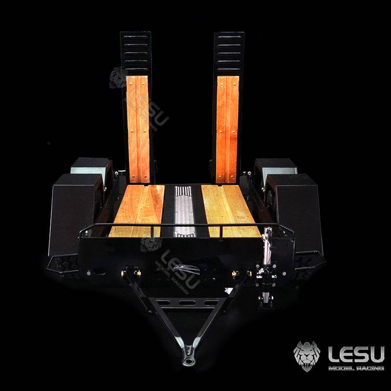 Short 2-axle trailer for skid steer loaders 1/14 LESU LS-A0036