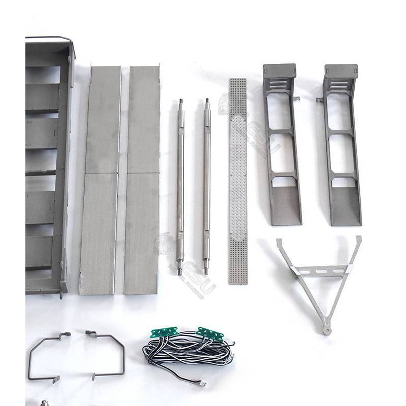 Short 2-axle trailer for skid steer loaders 1/14 LESU LS-A0036