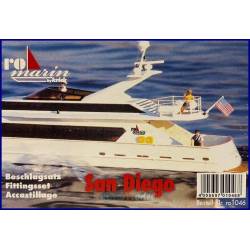 Kit d'accastillage pour le Méga Yacht San Diego 1/25 Krick réf : ro1046