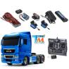 Pack complet MAN TGX 6x4 Tamiya 56370 peint en bleu clair métallisé