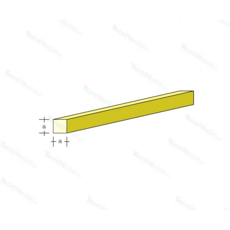 Sachet de 5 Profilés Carrés Laiton 320x4.0x4.0mm AeroNaut 7711/08
