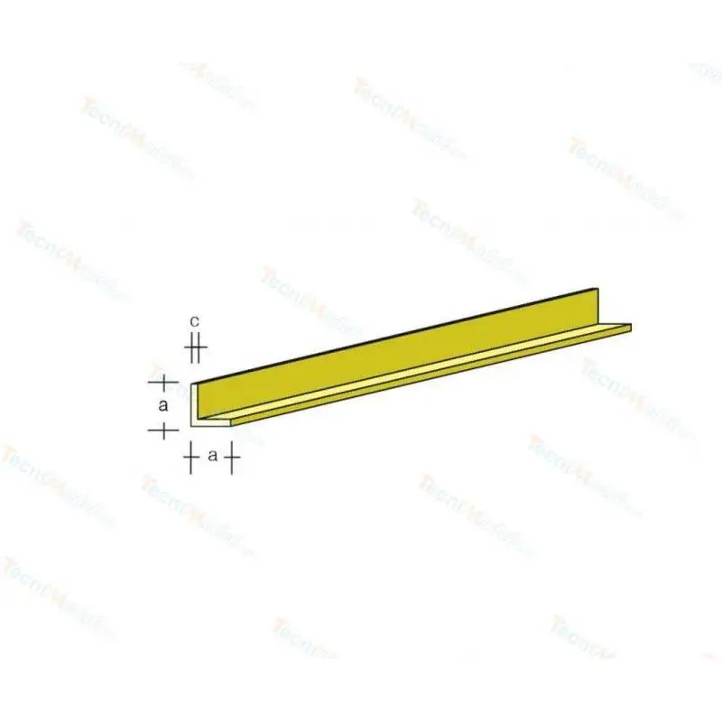 Pack of 5 Brass L-profiles 330x1.5x1.5mm AeroNaut 7711/53