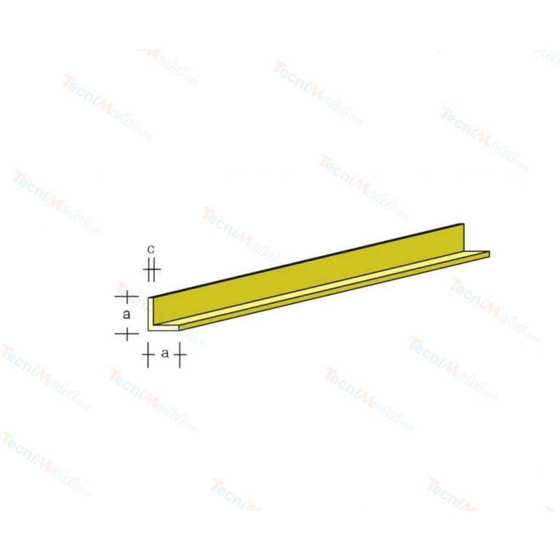 Pack of 5 Brass L-profiles 330x5.0x5.0mm AeroNaut 7711/60