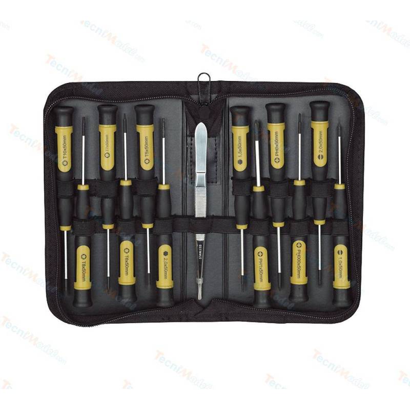 Lot de 13 MICRO-tournevis PROXXON en pochette zippée Proxxon 22720