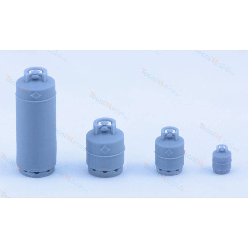 Bouteille de gaz en résine grise 60x22mm