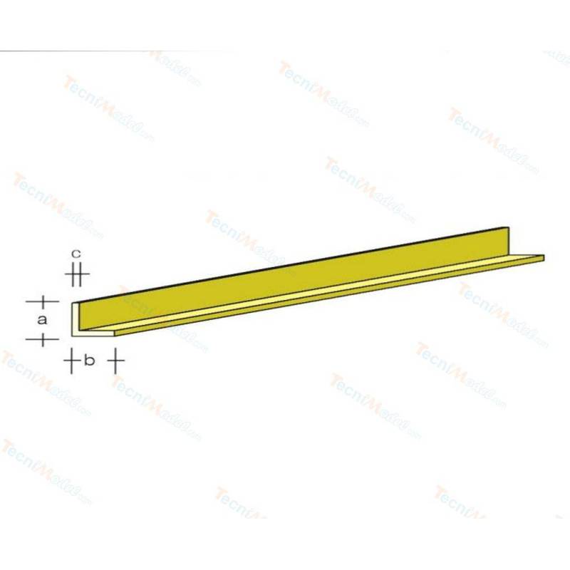 Pack of 5 Brass L-Profile 330x6.0x3.0mm AeroNaut 7711/92