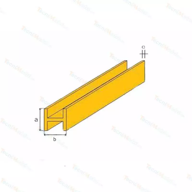 Pack of 5 Brass H-profiles 330x_._x_._mm AeroNaut 7713/xx