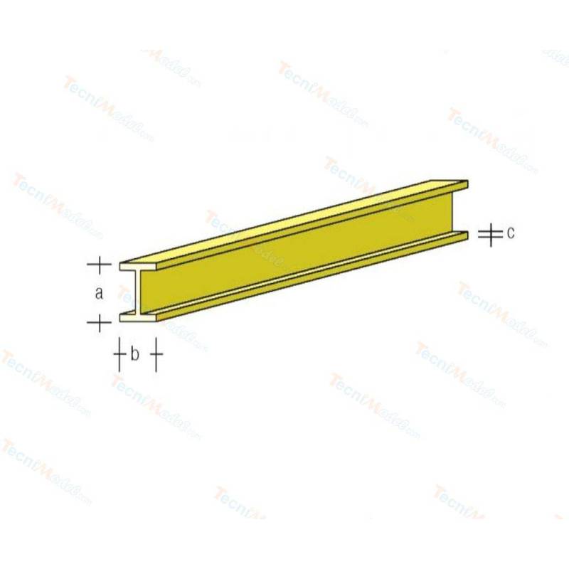 Pack of 5 Brass I-beams 330x2.0x1.0mm AeroNaut 7713/23