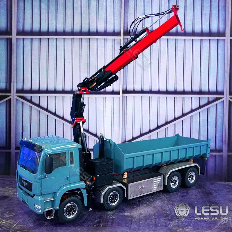Grue hydraulique auxiliaire LESU en kit pour camions radiocommandés au 1/14 - LESU LS-A0014