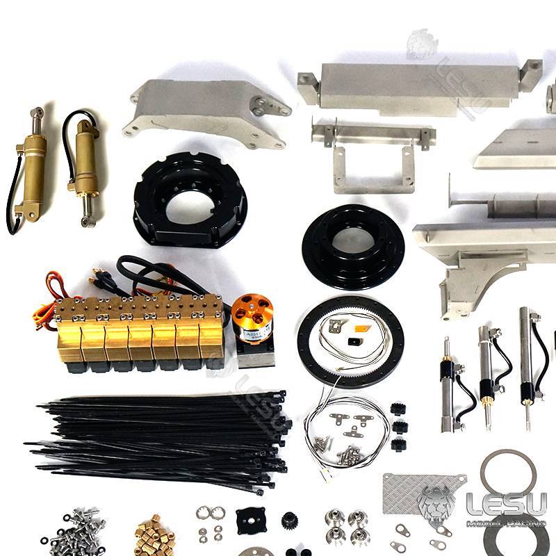 Grue hydraulique auxiliaire LESU en kit pour camions radiocommandés au 1/14 - LESU LS-A0014