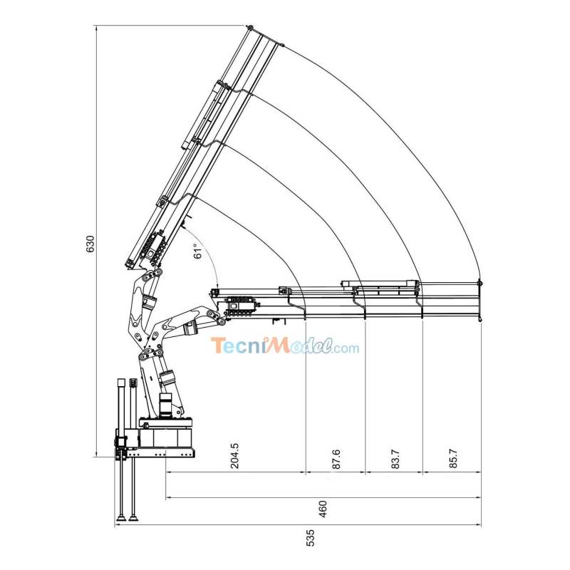 Grue hydraulique auxiliaire LESU en kit pour camions radiocommandés au 1/14 - LESU LS-A0014