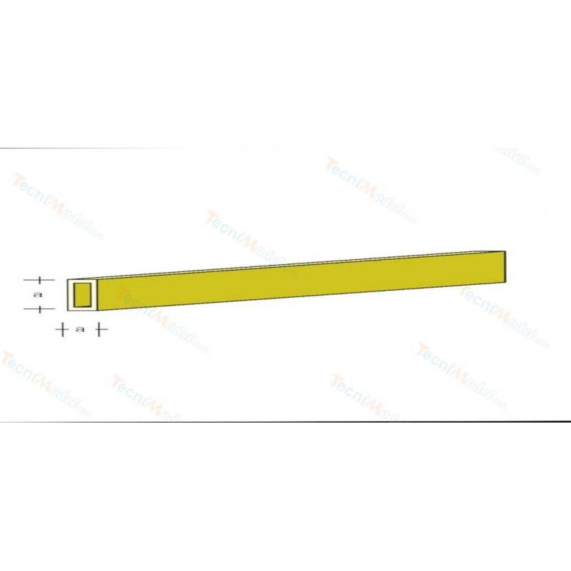 Sachet de 5 Profilés tube carré Laiton 330x5.0x5.0mm AeroNaut 7713/60