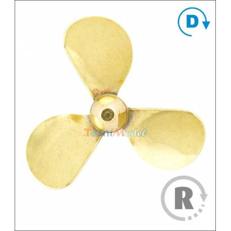 Hélice tripale laiton Ø20mm M2 gamme 146 type A Raboesch Droite rb146-01a