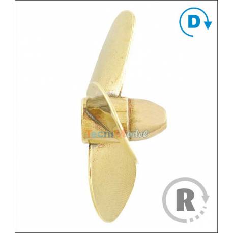 Hélice tripale laiton Ø20mm M2 gamme 146 type A Raboesch Droite rb146-01a