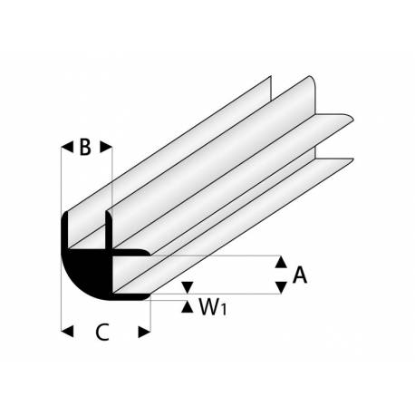 1 Profilé de raccordement d'angle 1x1000 mm rb449-51