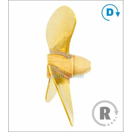 Hélice tripale laiton Ø30mm M3 gamme 160 type C Raboesch Droite rb160-01