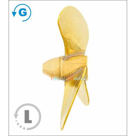Hélice tripale laiton Ø30mm M3 gamme 160 type C Raboesch Gauche rb160-02