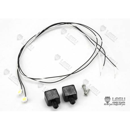 Paire de projecteurs carrés 8x8mm 1/14 avec led CMS - LESU S-1231-A