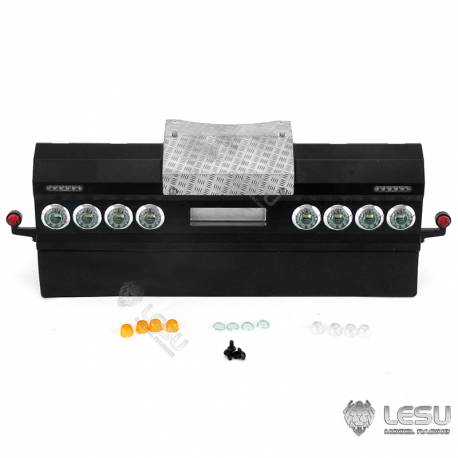 Pare-chocs arrière avec feux ronds et feux de gabarit pour camion européen 6x4 1/14 - LESU S-1276-A