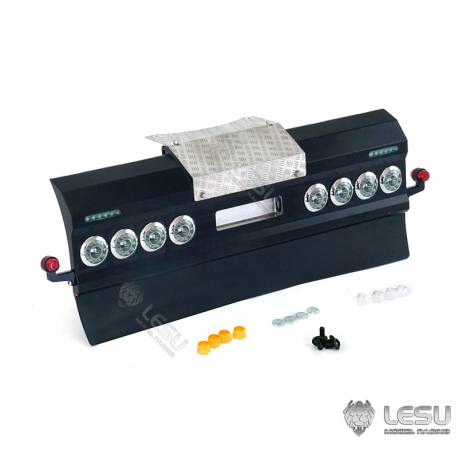 Pare-chocs arrière avec feux ronds et feux de gabarit pour camion européen 6x4 1/14 - LESU S-1276-A