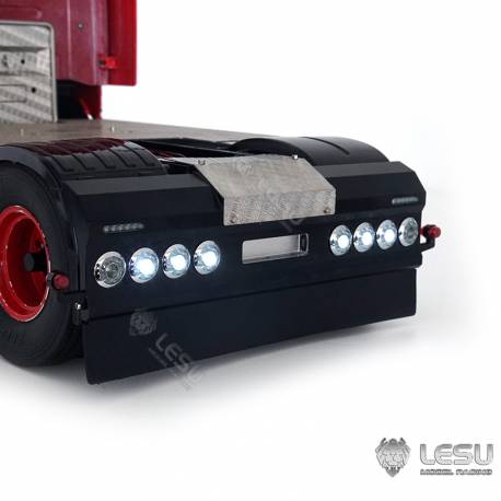 Pare-chocs arrière avec feux ronds et feux de gabarit pour camion européen 6x4 1/14 - LESU S-1276-A