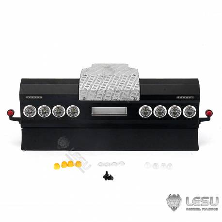 Pare-chocs arrière avec feux ronds et feux de gabarit pour camion européen 1/14 à suspension pneumatique - LESU S-1276-B