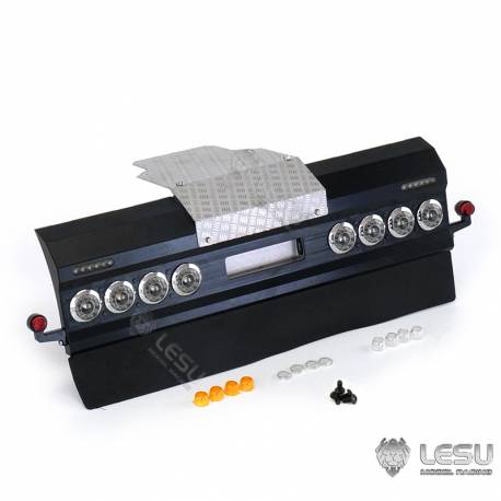 Pare-chocs arrière avec feux ronds et feux de gabarit pour camion européen 1/14 à suspension pneumatique - LESU S-1276-B