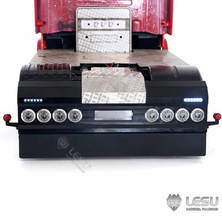 Pare-chocs arrière avec feux ronds et feux de gabarit pour camion européen 1/14 à suspension pneumatique - LESU S-1276-B