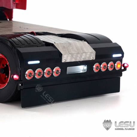 Pare-chocs arrière avec feux ronds et feux de gabarit pour camion européen 1/14 à suspension pneumatique - LESU S-1276-B