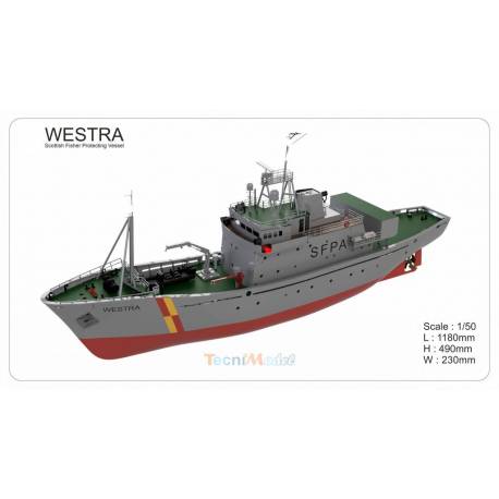 Scottish FPV fisheries surveillance vessel WESTRA 1/50 all-wood kit