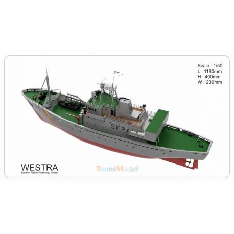 Scottish FPV fisheries surveillance vessel WESTRA 1/50 all-wood kit