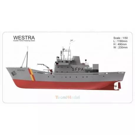1/50 FPV WESTRA Navire Ecossais de surveillance des pêches.