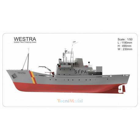 Scottish FPV fisheries surveillance vessel WESTRA 1/50 all-wood kit