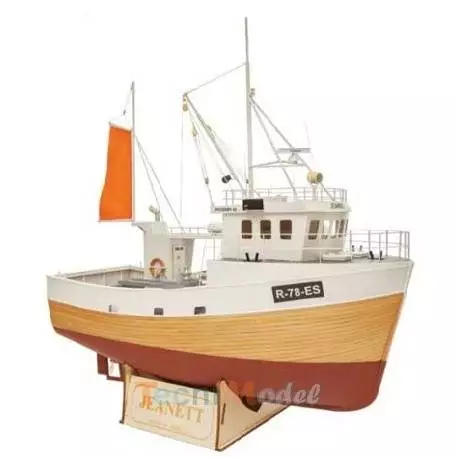 JEANETT kit d'un bateau de pêche radiocommandé tout bois au 1/25