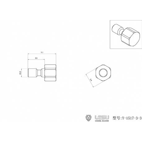 Hydraulic quick coupling LESU - M3 - For hose Ø1,5/Ø3mm