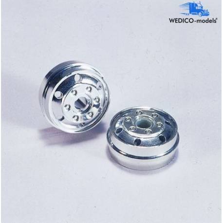 2 Chrome-plated wheels for Wedico low-loader - Wedico 745