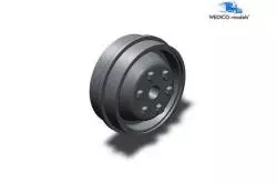 A grey plastic wheel for truck or trailer Wedico - Wedico 20128
