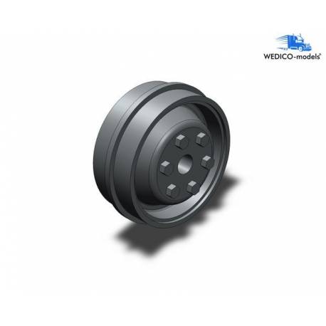 A grey plastic wheel for truck or trailer Wedico - Wedico 20128