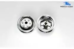 Pair of chrome-plated plastic wheels for truck or trailer - Wedico 145