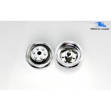 Pair of chrome-plated plastic wheels for truck or trailer - Wedico 145