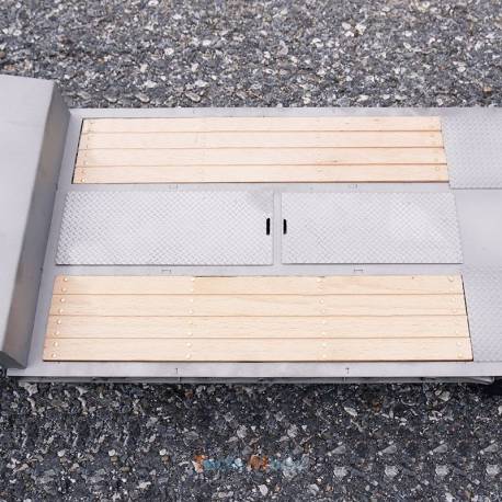 Semi-remorque porte-engin 3 essieux LESU 1/14 avec rampes hydrauliques - LESU LS-A0020
