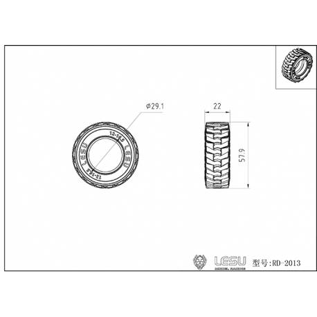 2 Pneus pour mini chargeur LT5H LESU
- LESU RD-2013